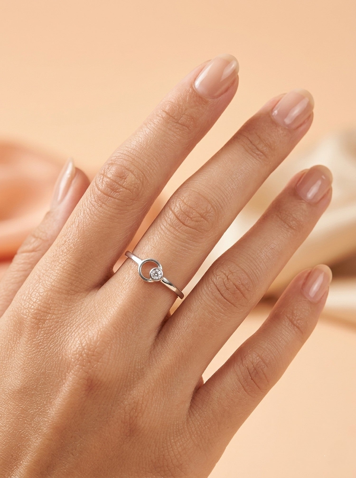 Silver Halo Bezel Solitaire Ring