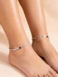 Triple-Strand Stardust Nazaria Anklet Pair