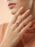 Silver Intricate Knot Marquise Solitaire Ring