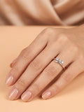 Silver Trio Shimmer Bypass Ring