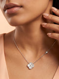 Silver Shimmering Clover Pendant Necklace