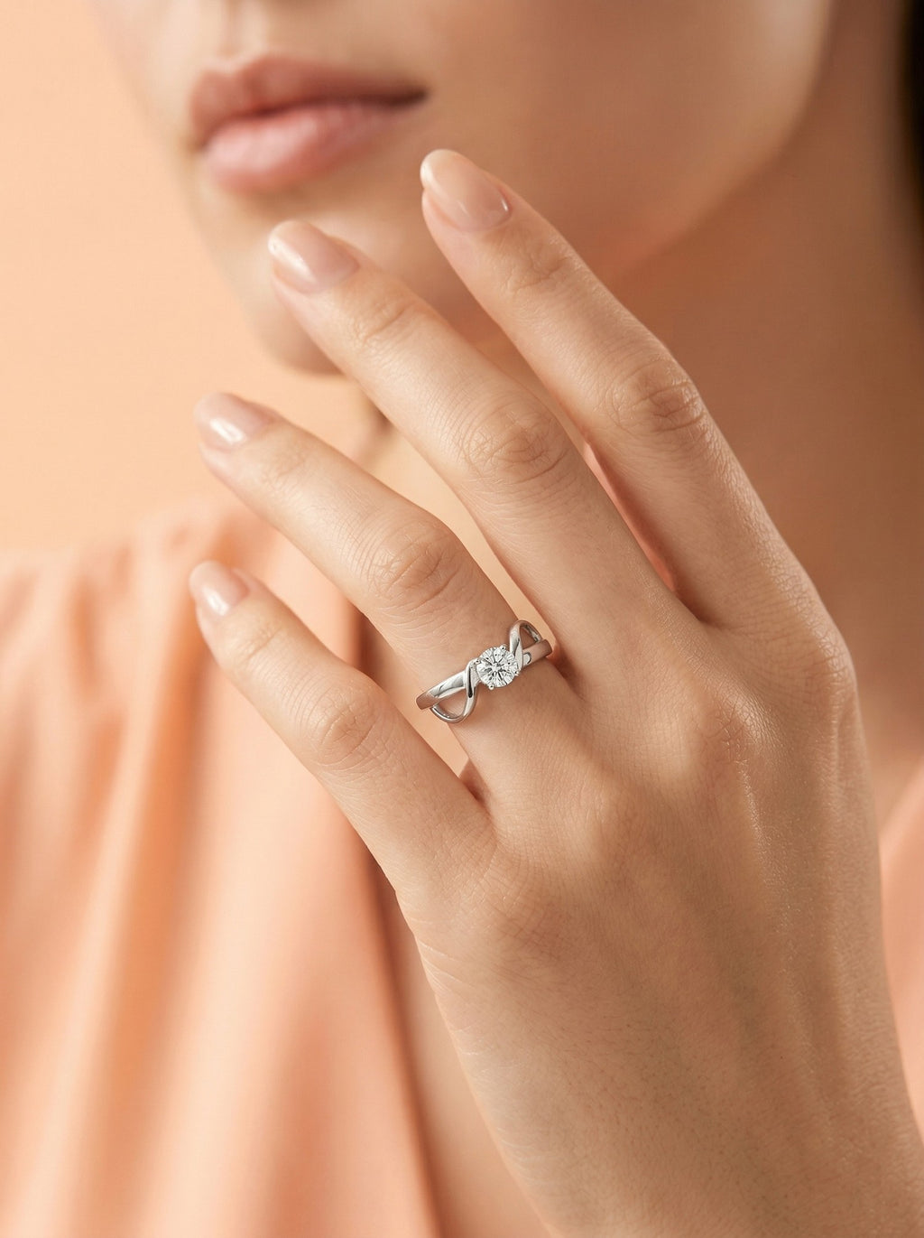 Entwined Ribbon Solitaire Ring