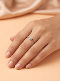 Silver Fluid Tension-Style Solitaire Ring