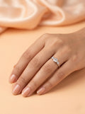 Silver Trio Bezel-Set Sparkle Ring