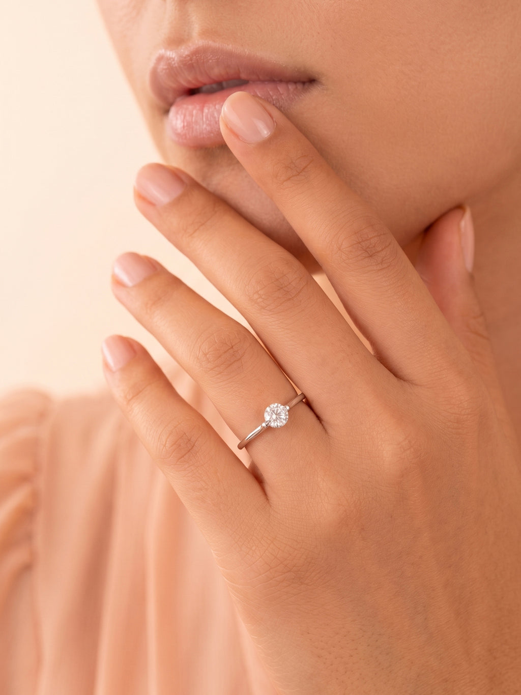 Silver Classic Minimalist Solitaire Ring