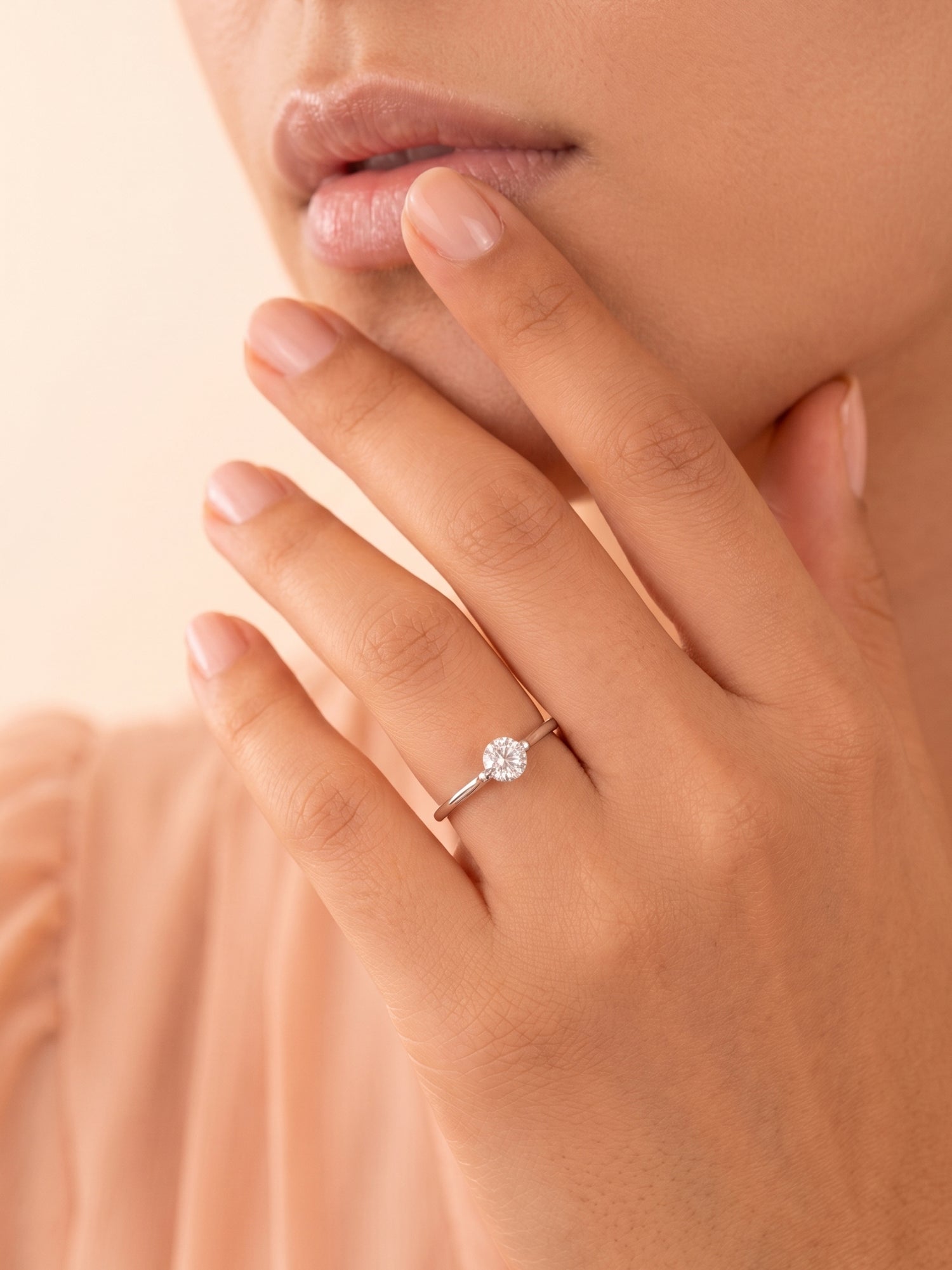Silver Classic Minimalist Solitaire Ring