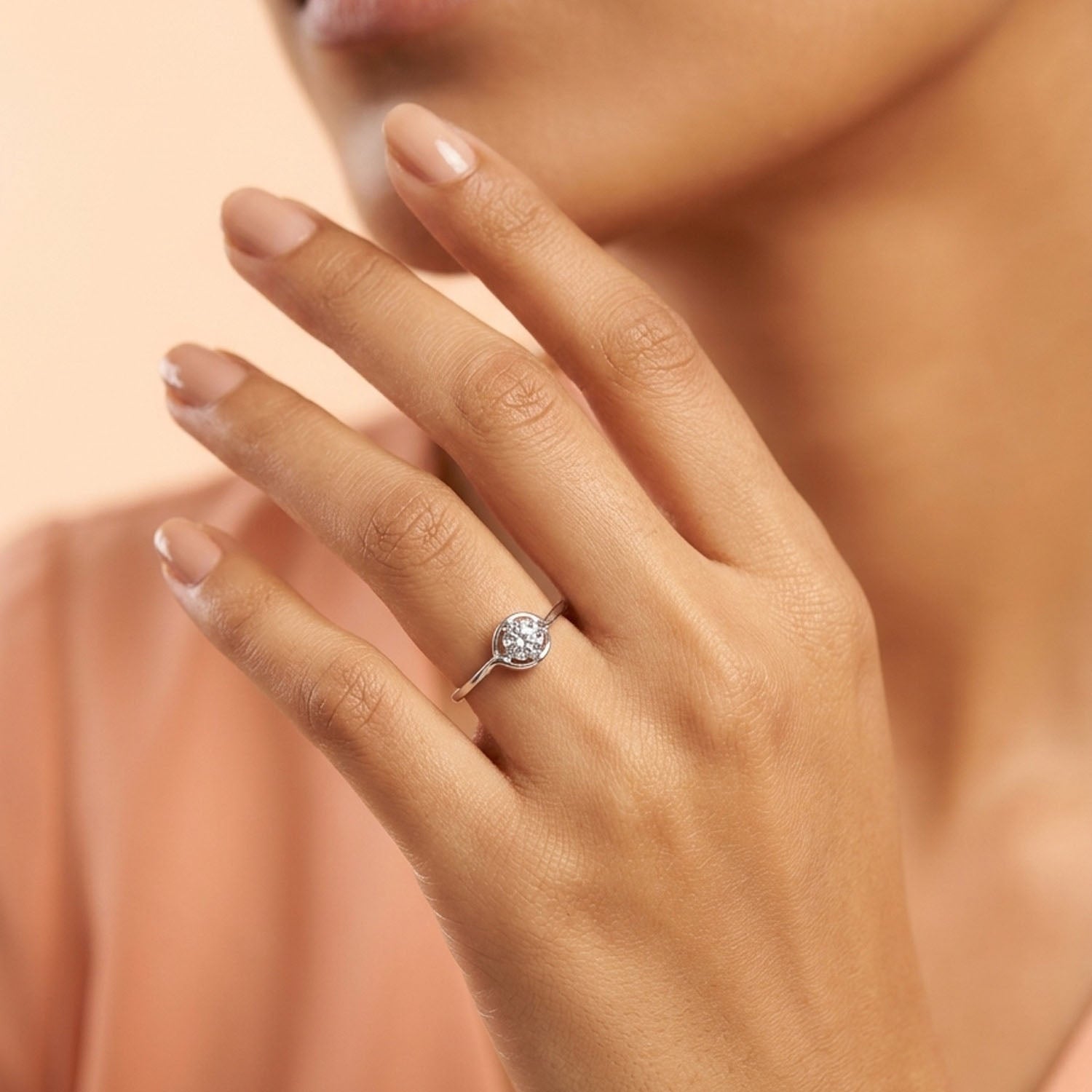 Fluid Bypass Solitaire Ring