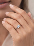 Textured Princess Solitaire Ring