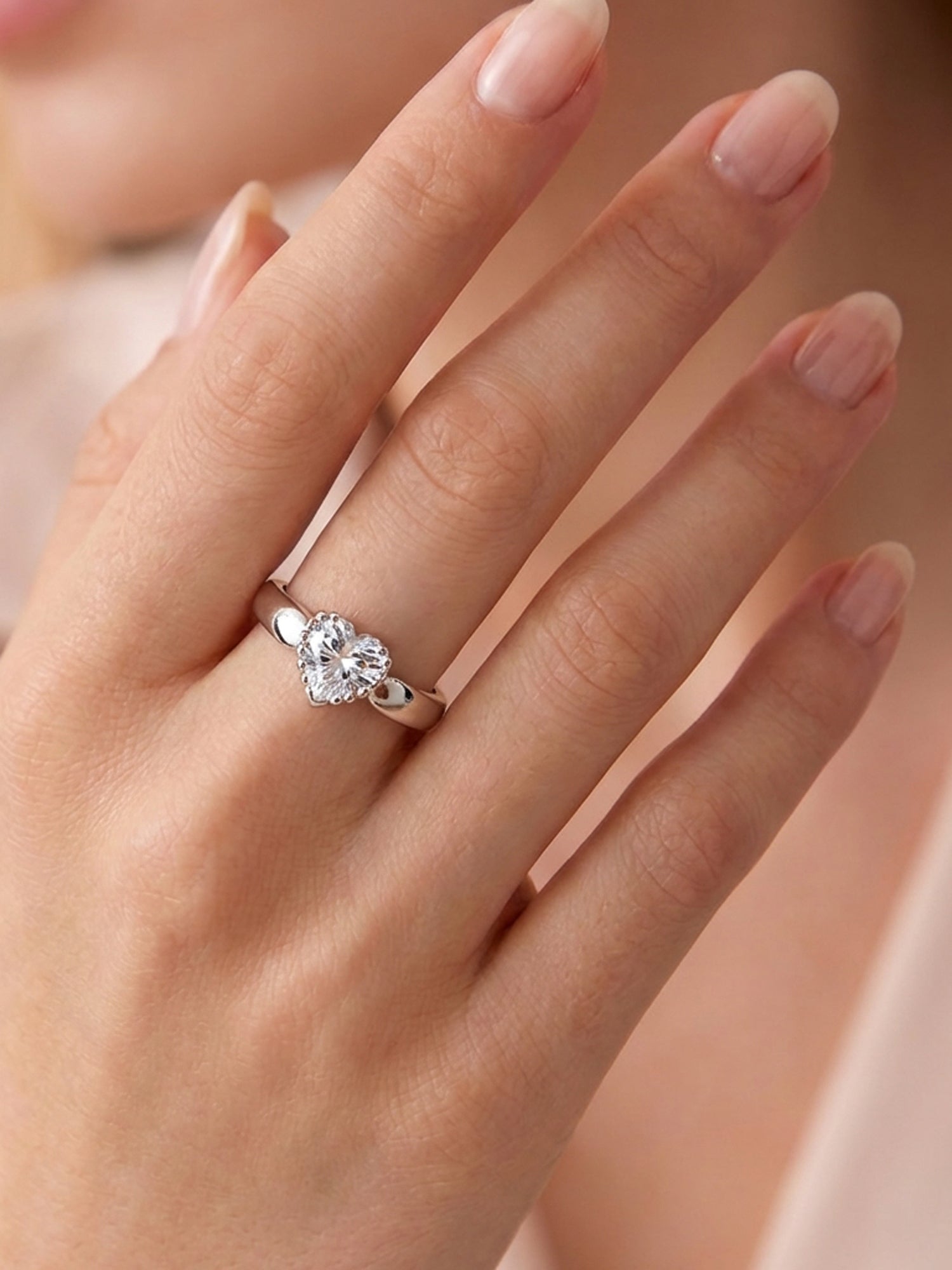 Radiant Heart Solitaire Ring
