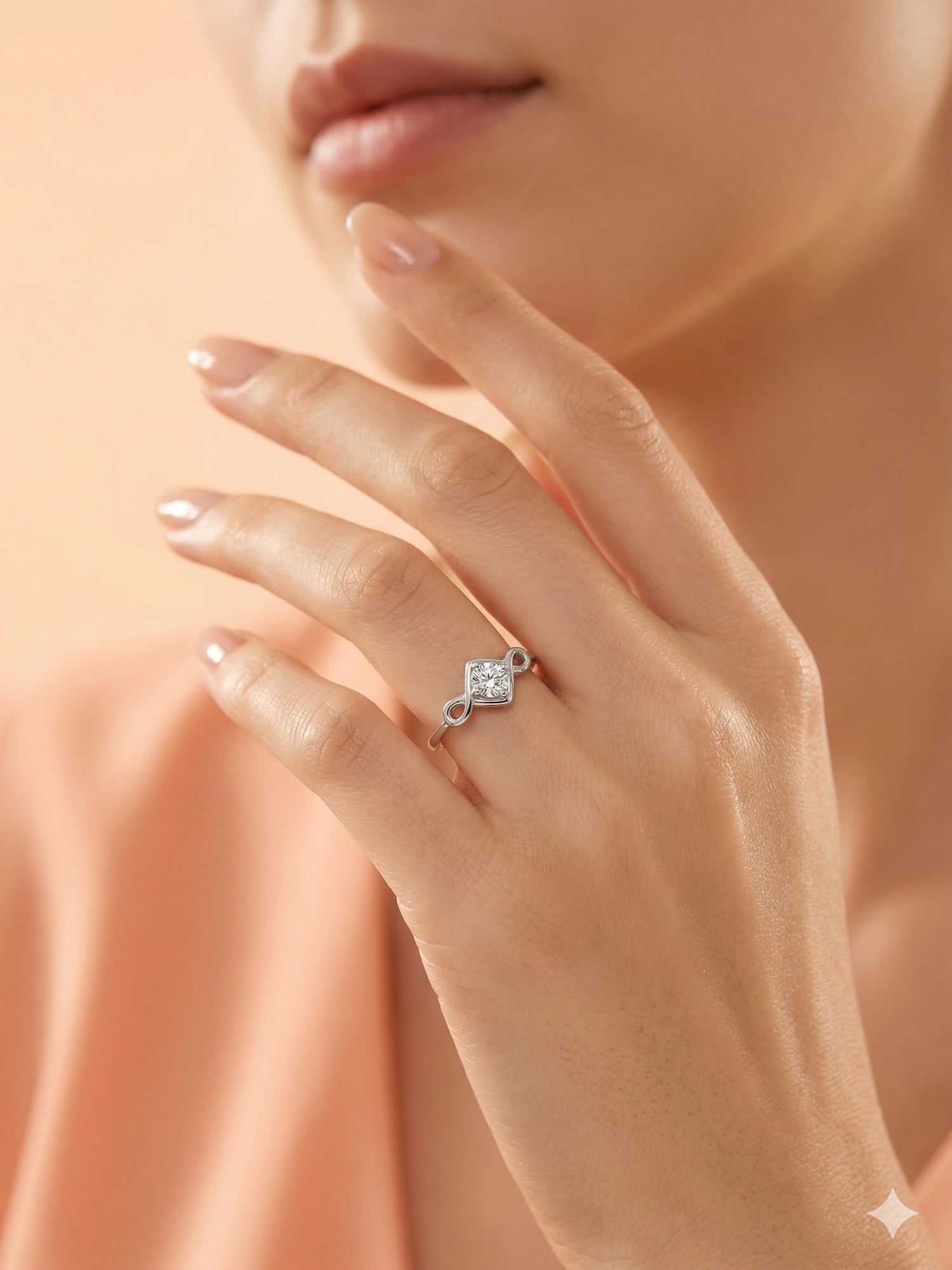 Infinity Swirl Solitaire Ring