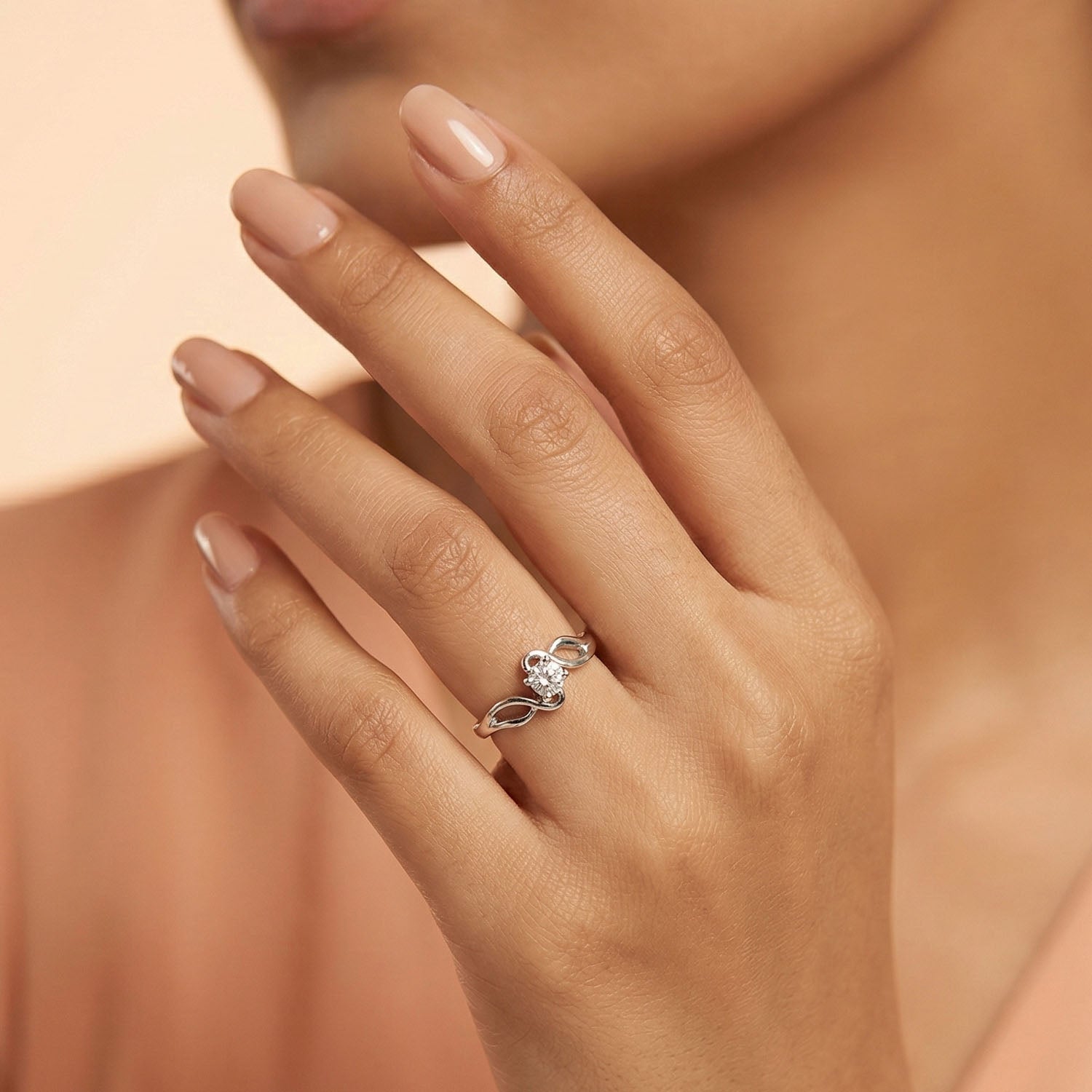 Entwined Petal Solitaire Ring
