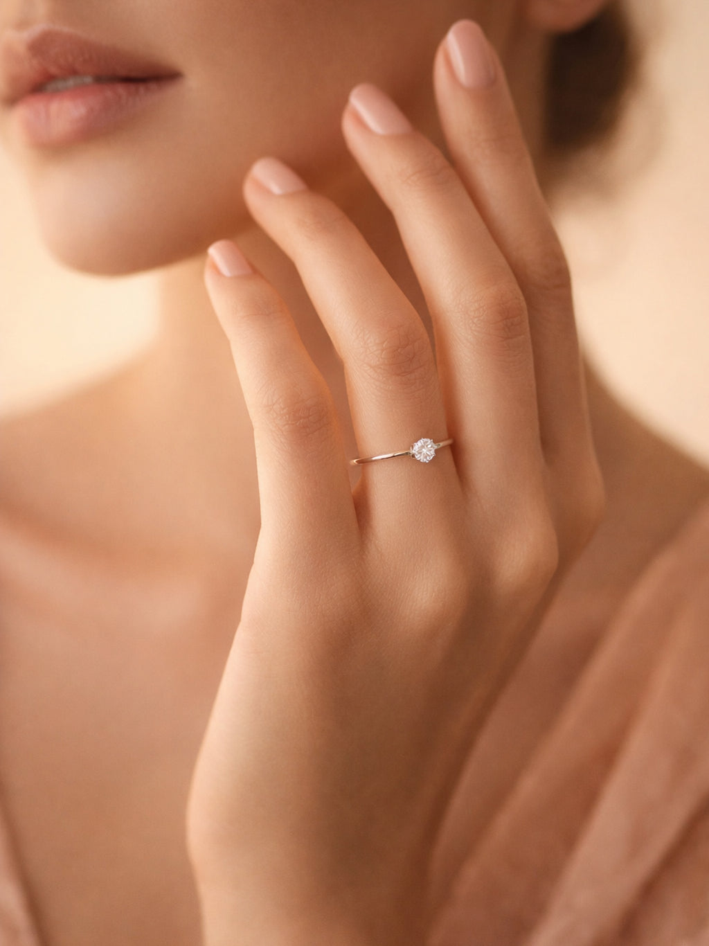 Silver Minimalist Brilliant Solitaire Ring