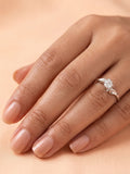 Silver Radiant Wave Solitaire Ring