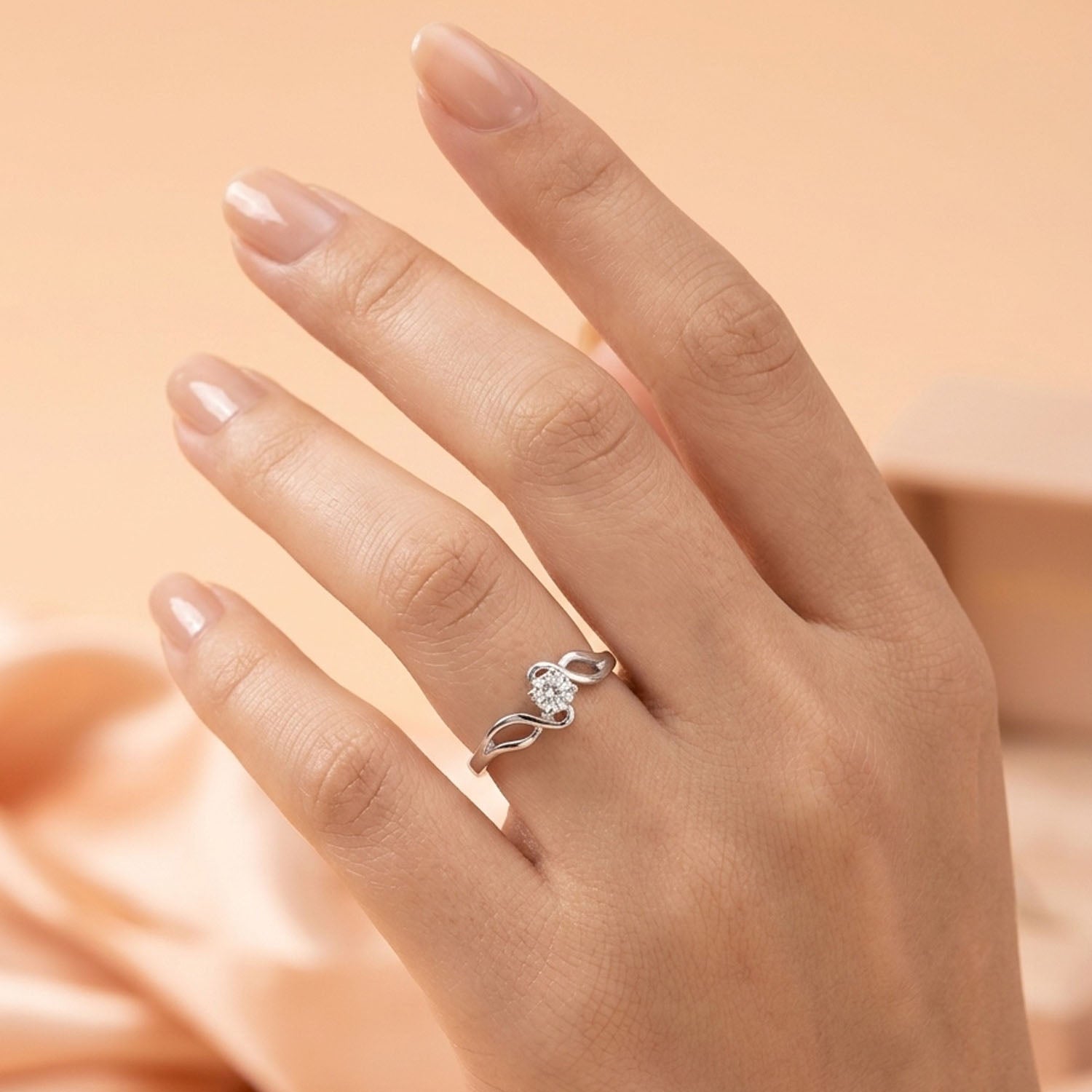 Entwined Petal Solitaire Ring