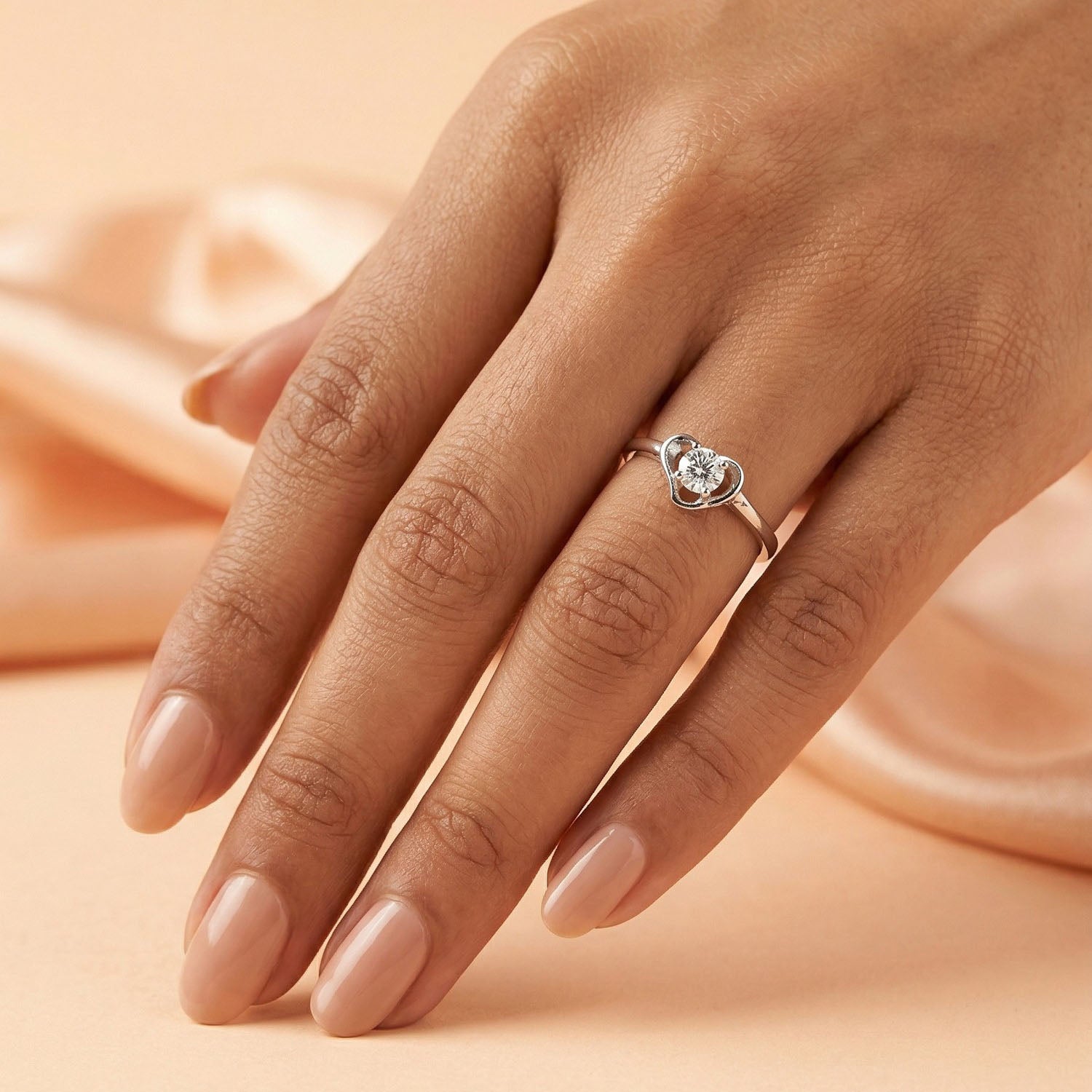 Radiant Heart Solitaire Ring