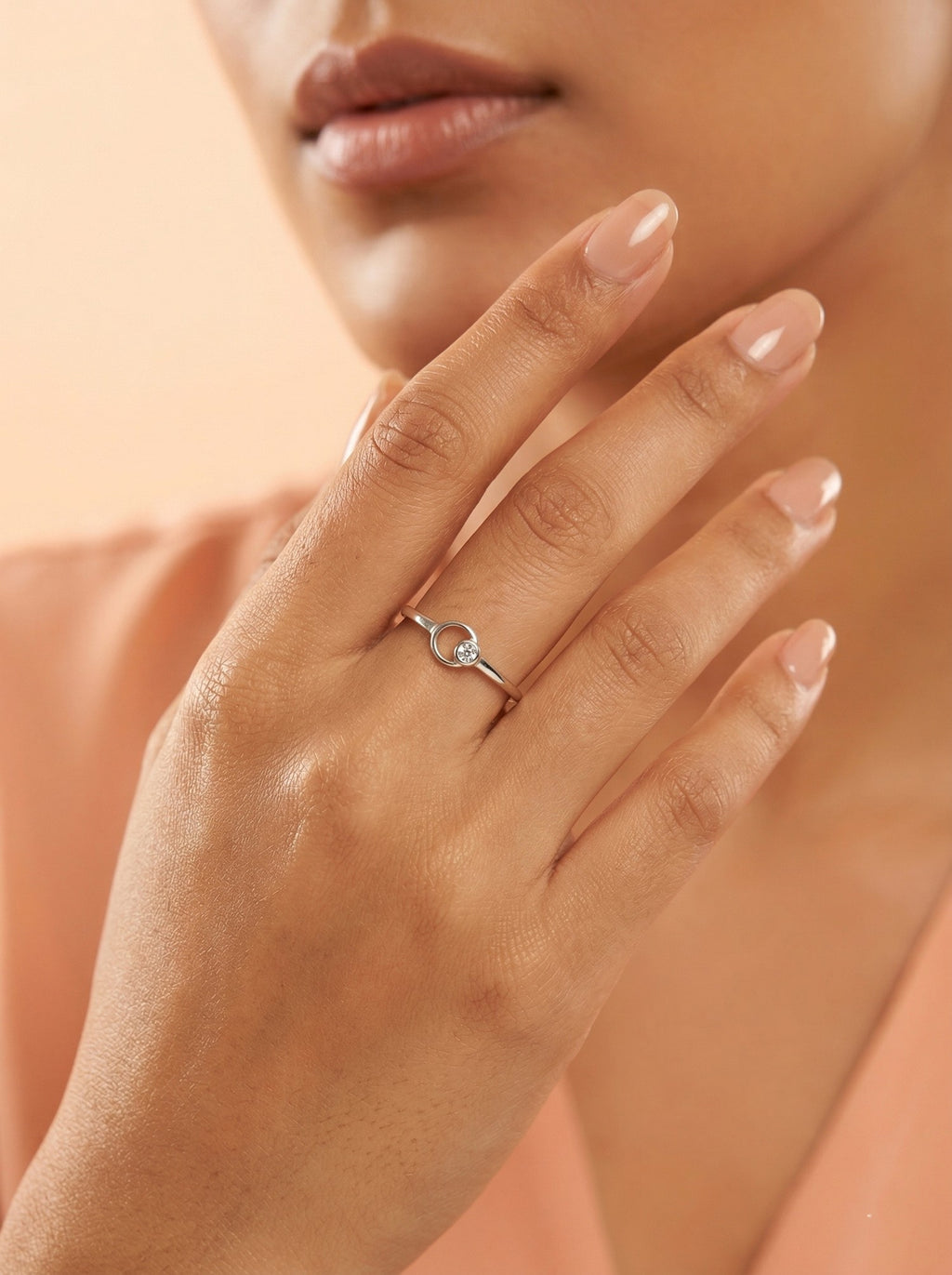 Silver Halo Bezel Solitaire Ring