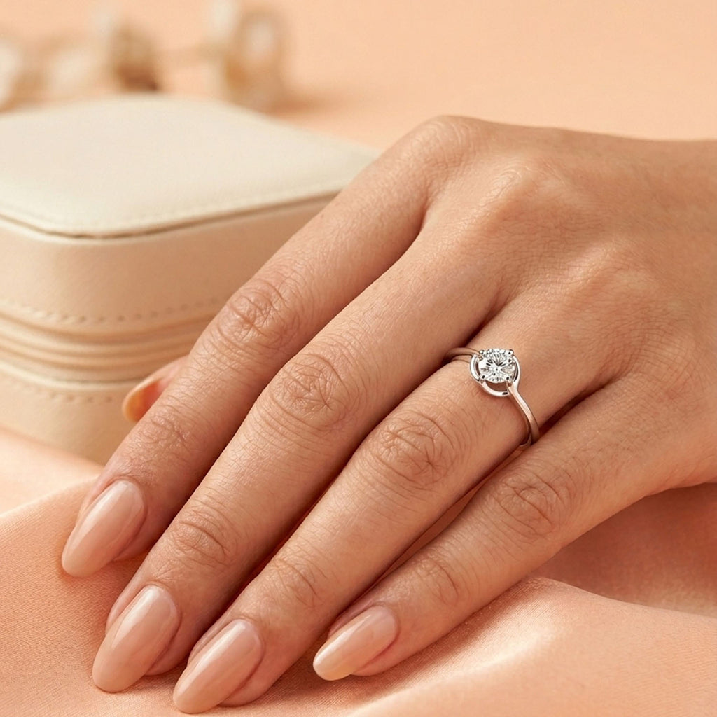 Fluid Bypass Solitaire Ring
