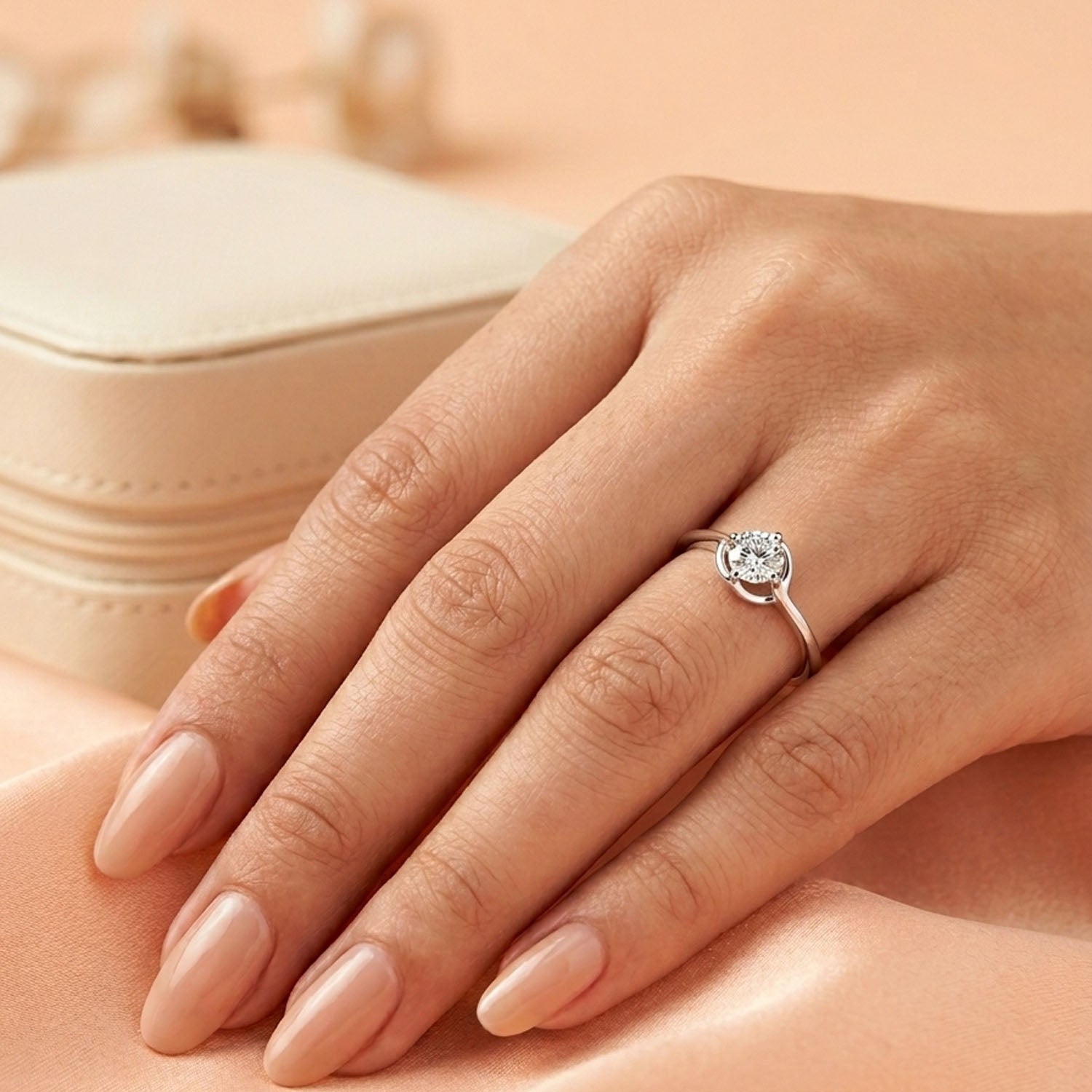 Fluid Bypass Solitaire Ring