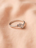 Silver Radiant Wave Solitaire Ring