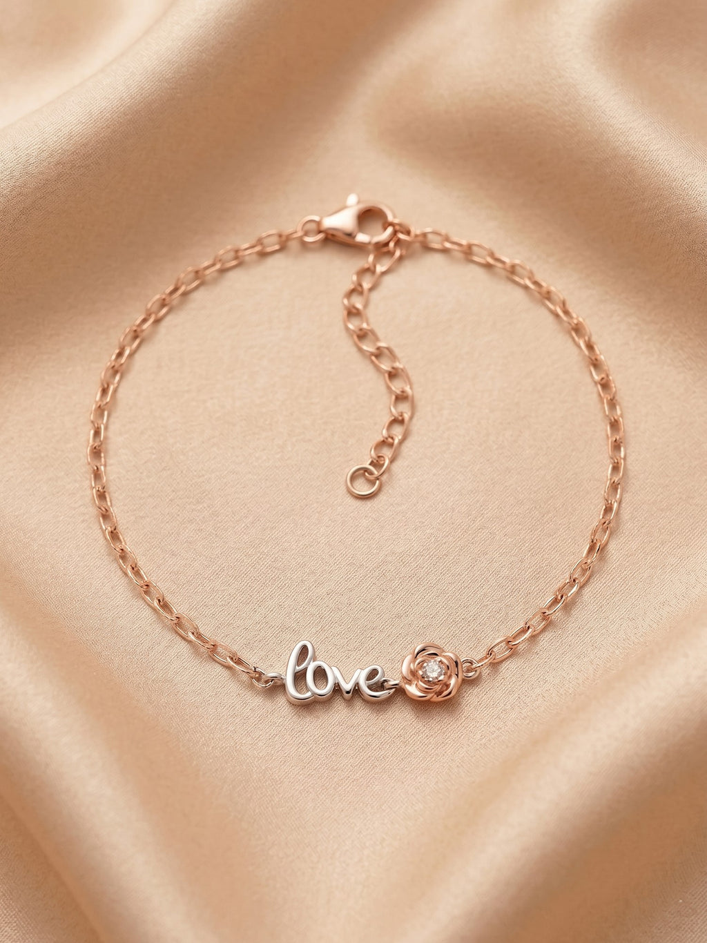 Roseate "Love" & Shimmering Rose Duo Bracelet