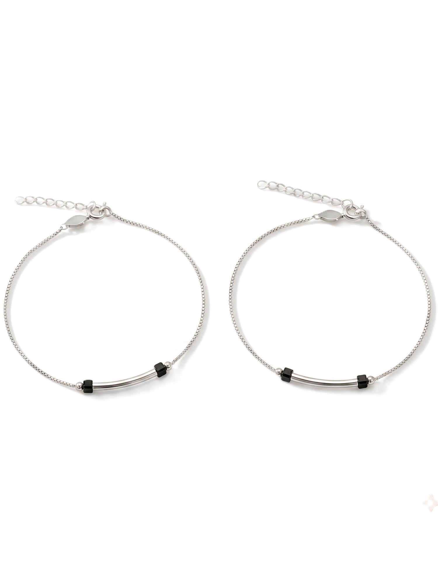 Celestial Arc Box Chain Anklet Pair