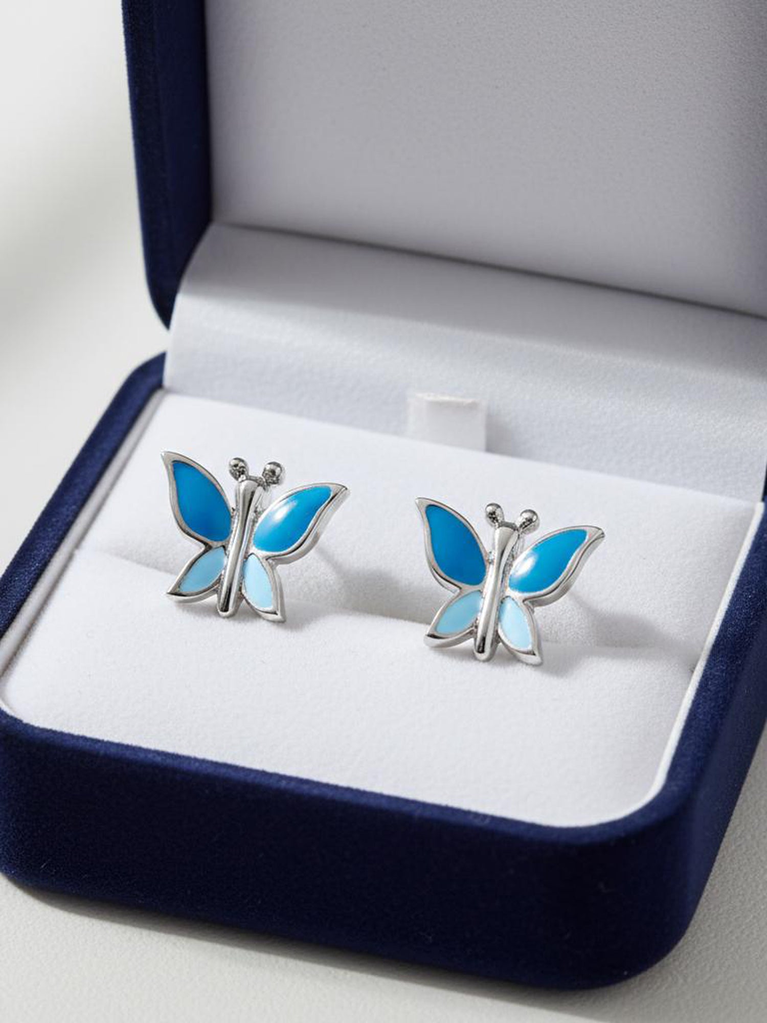 Fluttering Butterfly Enamel Studs
