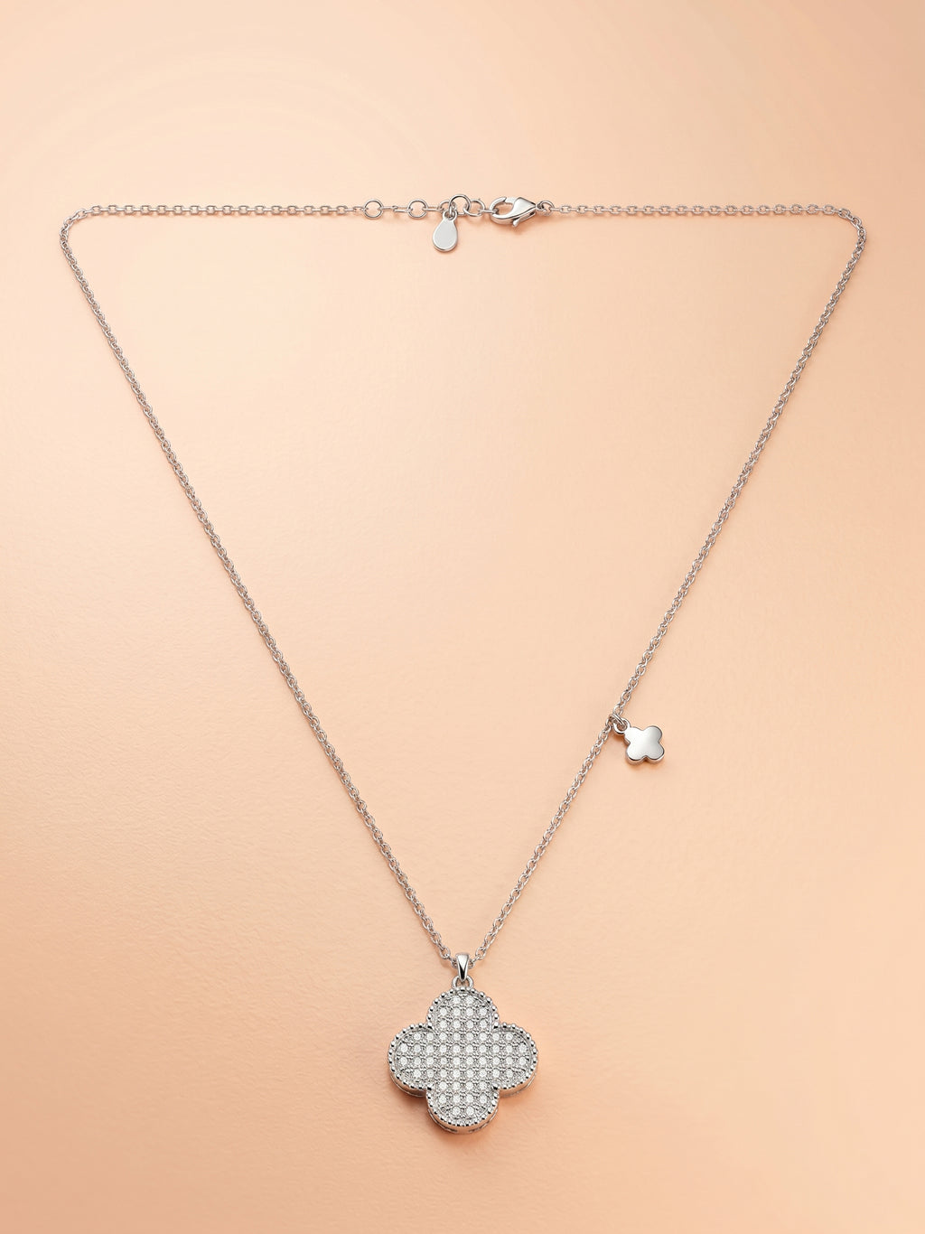 Reversible Pavé CZ & Black Onyx Clover Necklace