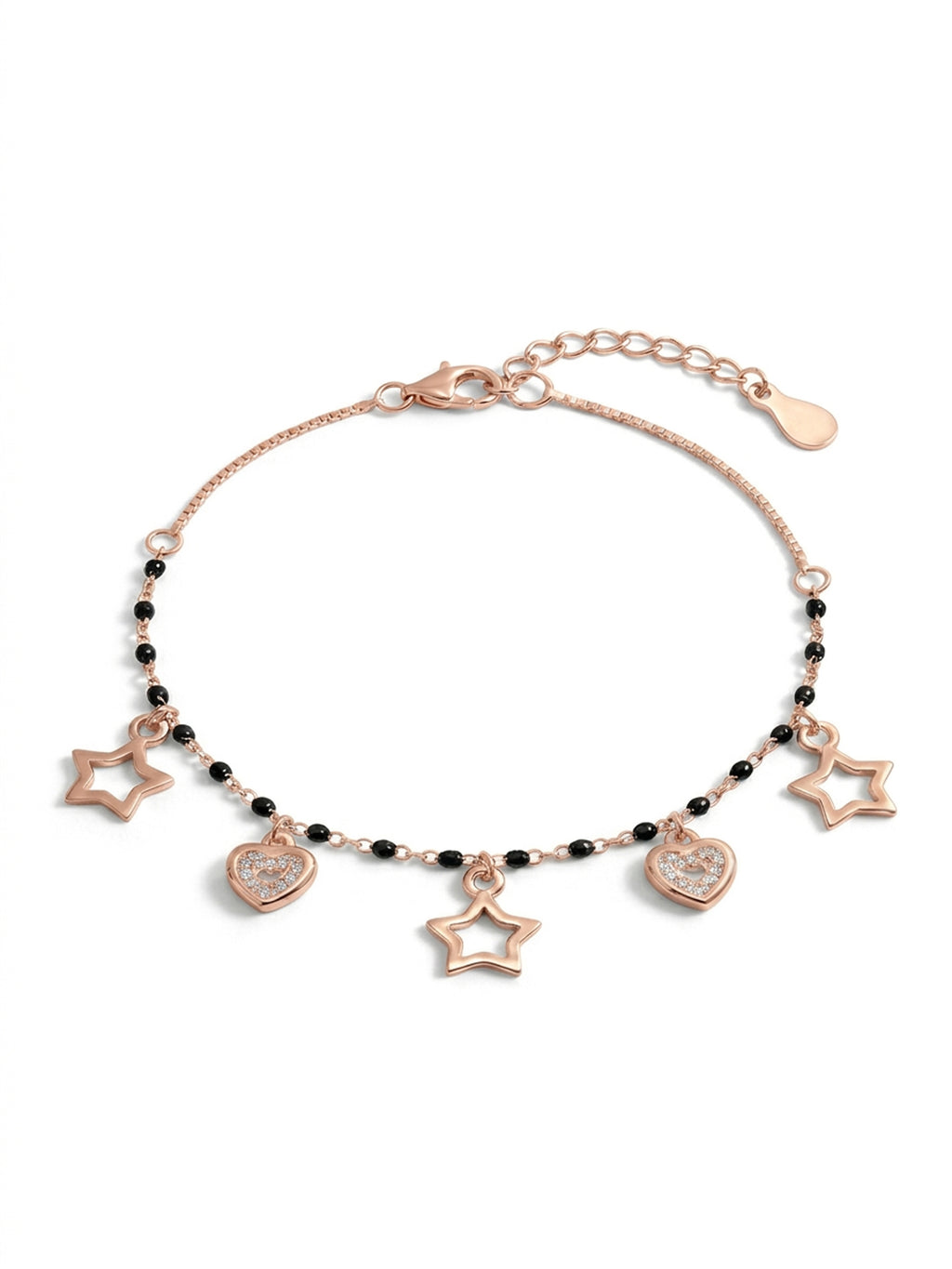 Roseate Celestial Heart & Star Noir Nazariya Bracelet for Kids