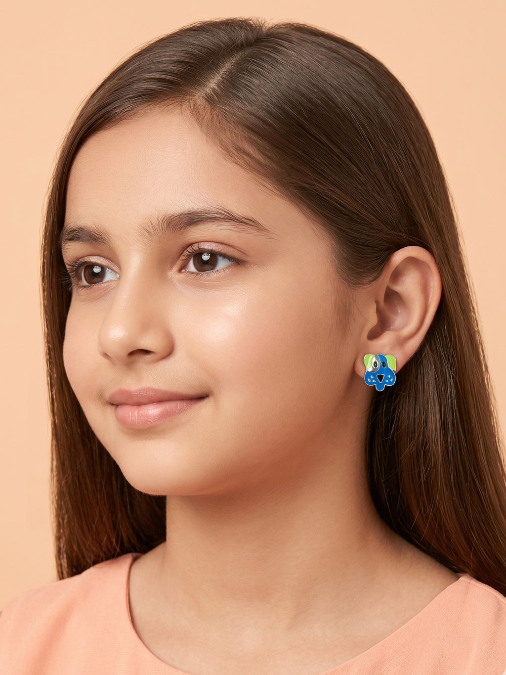 Vibrant Blue & Lime Puppy Studs