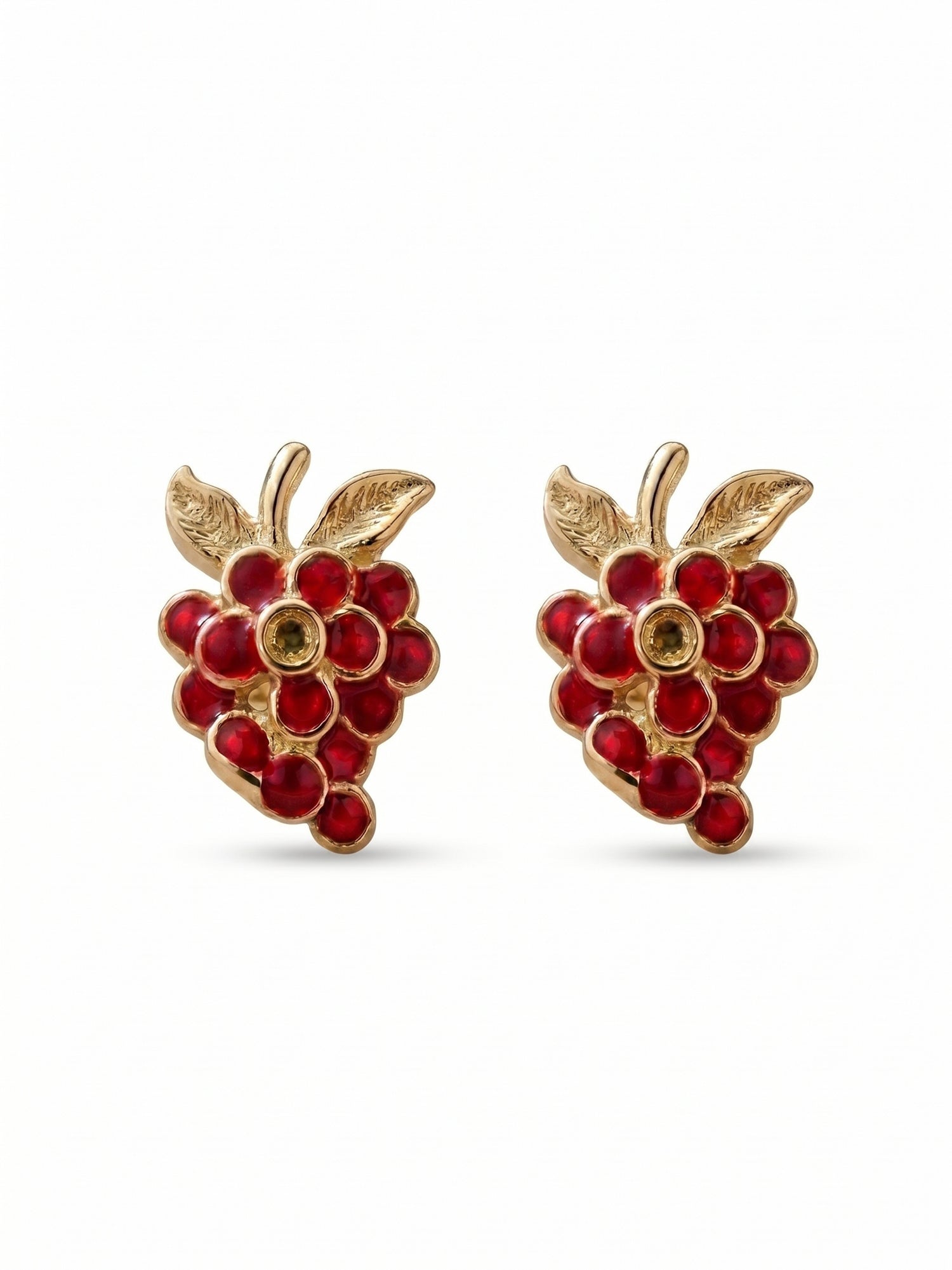 Golden Ruby Grape Studs