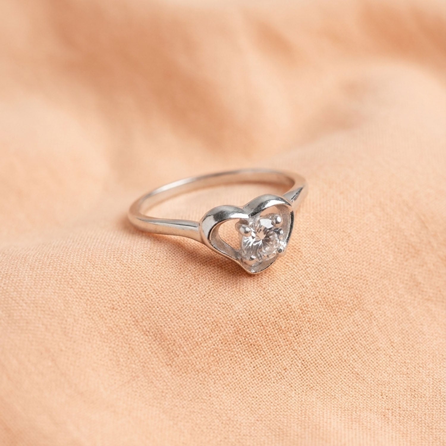 Radiant Heart Solitaire Ring