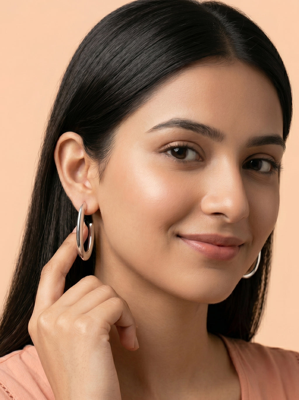Sculptural Elongated Open Hoop Studs