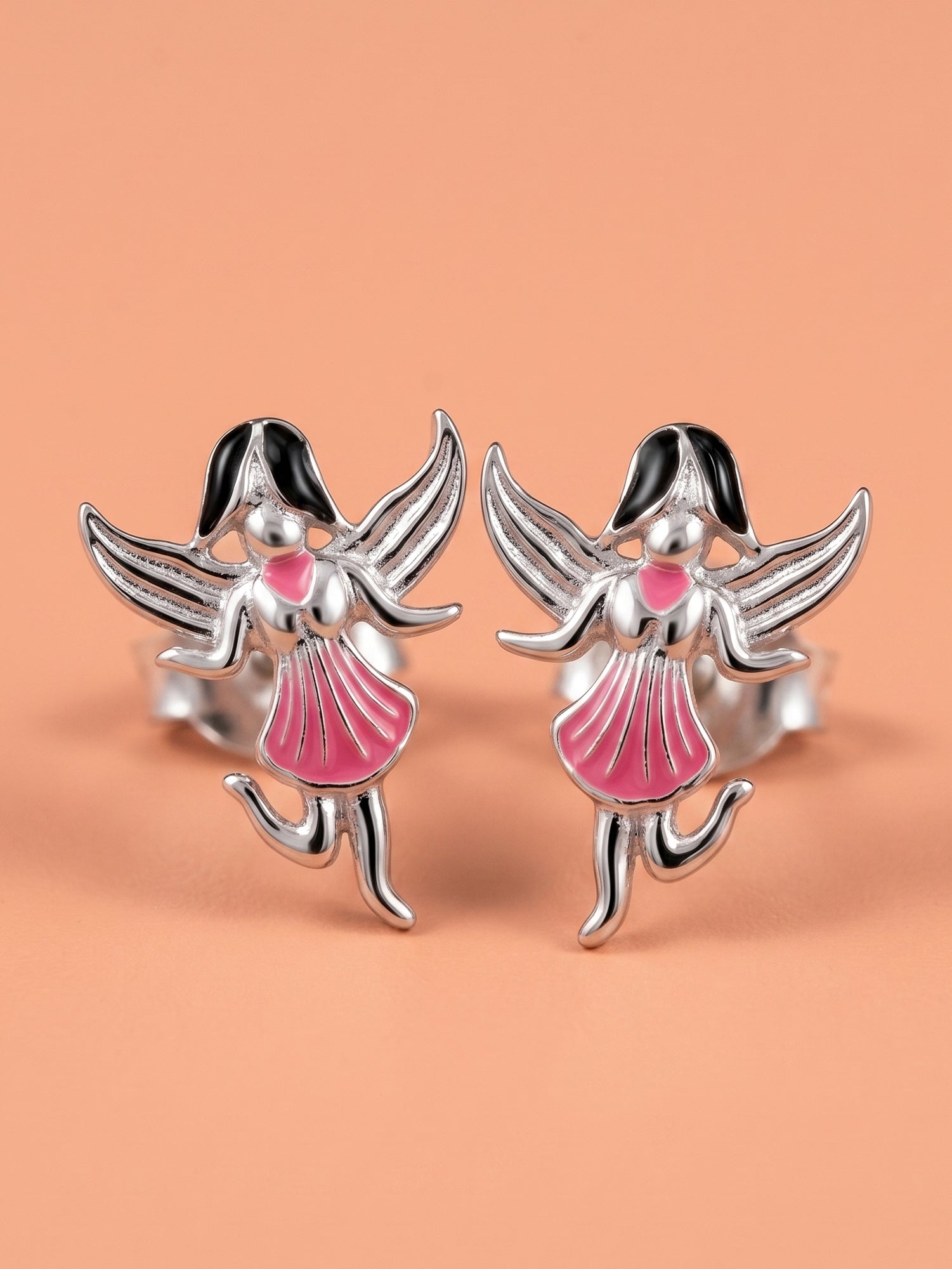 Silver Whimsical Fairy Studs