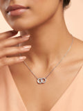 Interlocked Circle & CZ Eternity Necklace