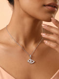 Mother of Pearl Fan & CZ Pendant Necklace