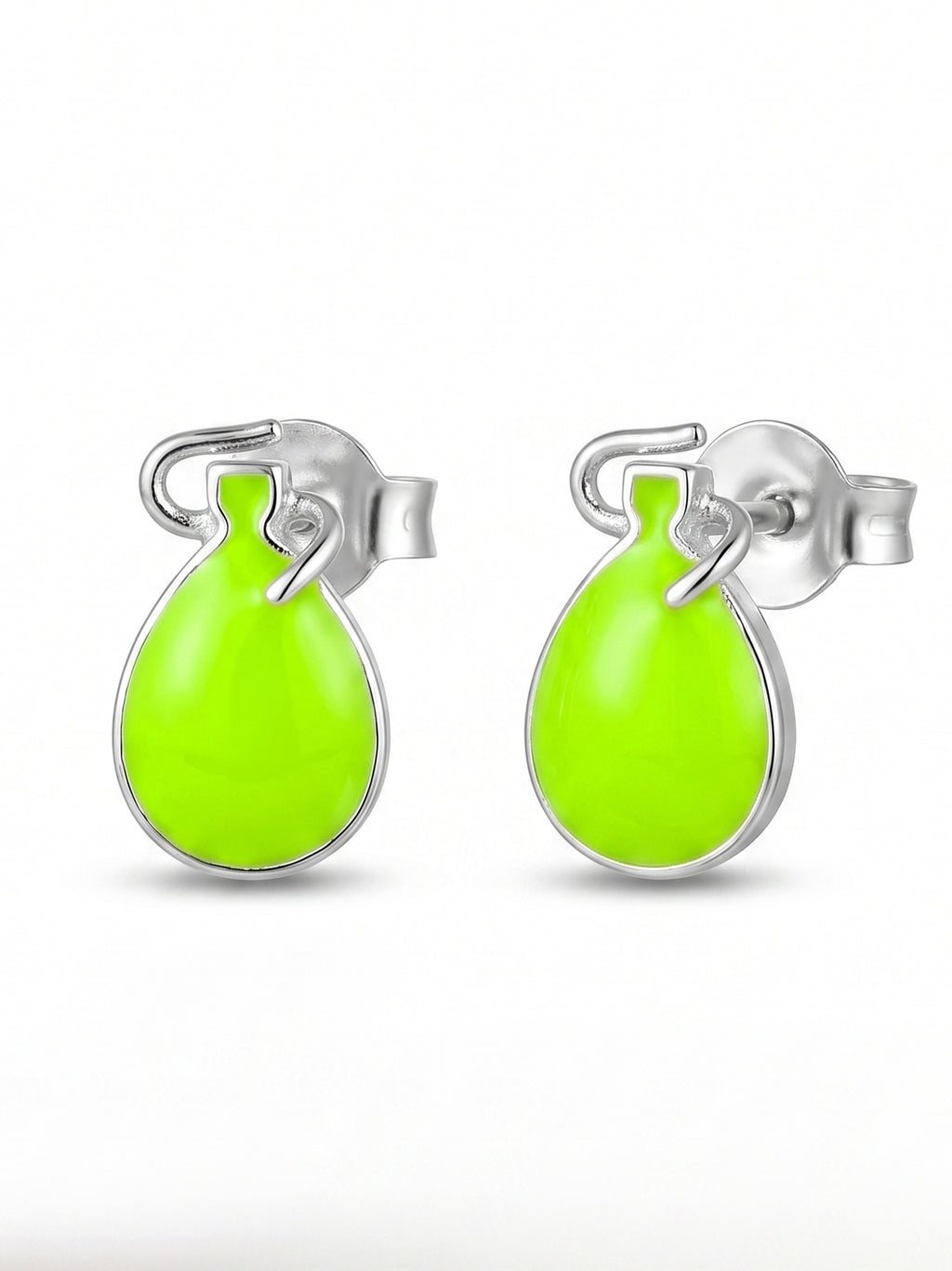 Electric Lime Balloon Studs