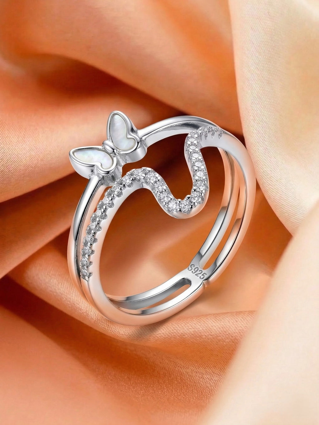 Butterfly Shimmer Layered Ring