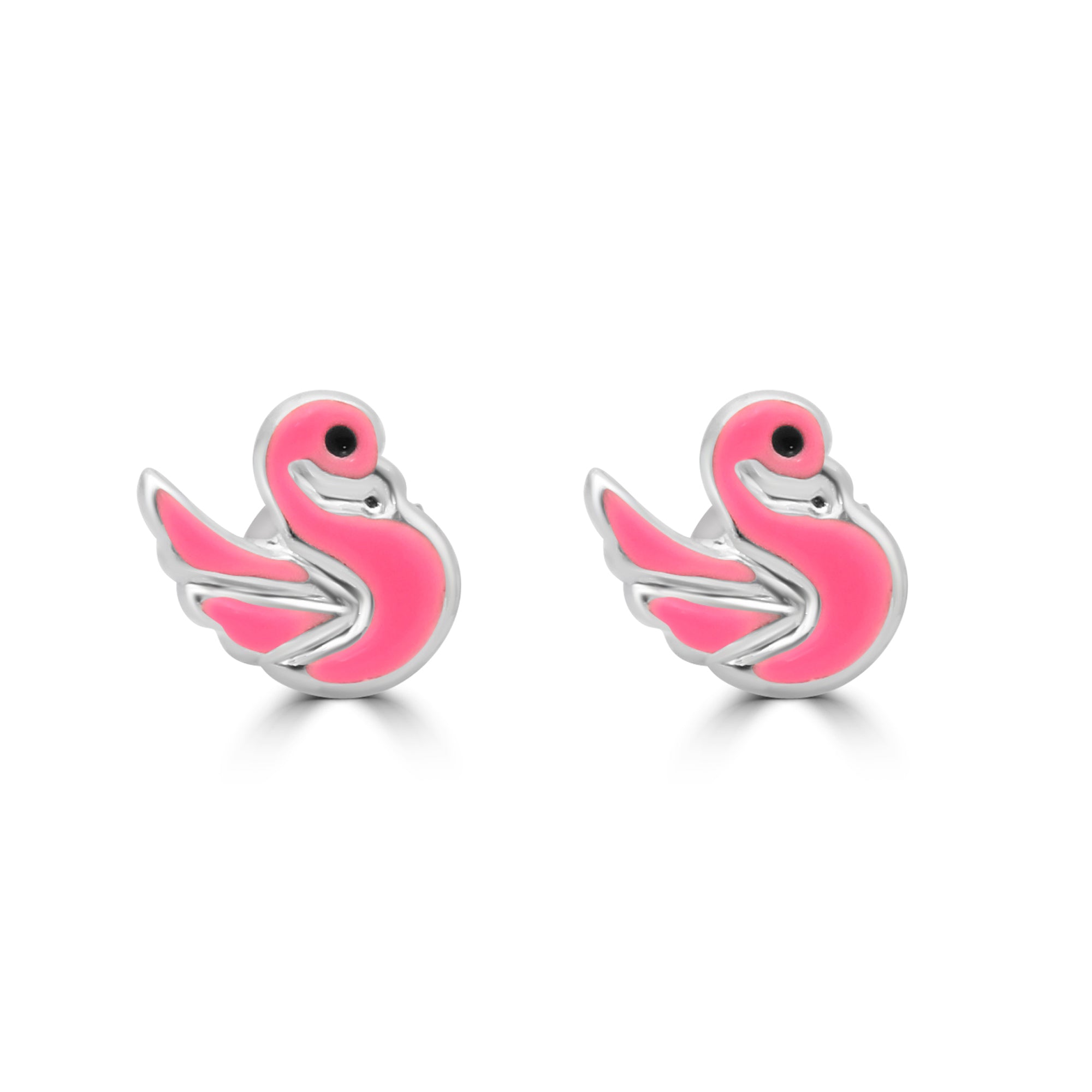 Pink Swan Studs