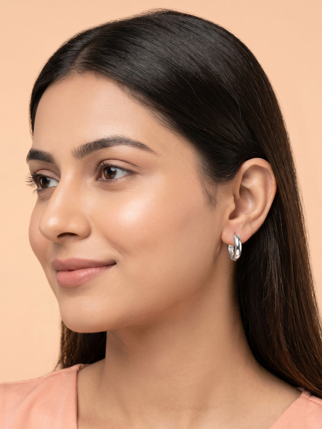 Polished High-Shine Huggie Hoops
