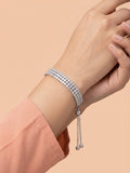 Triple-Row Pavé CZ Bolo Bracelet