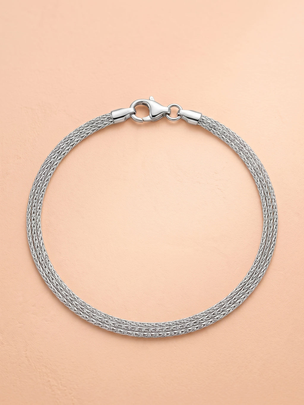 Silver Intricate Multi-Strand Mesh Bracelet