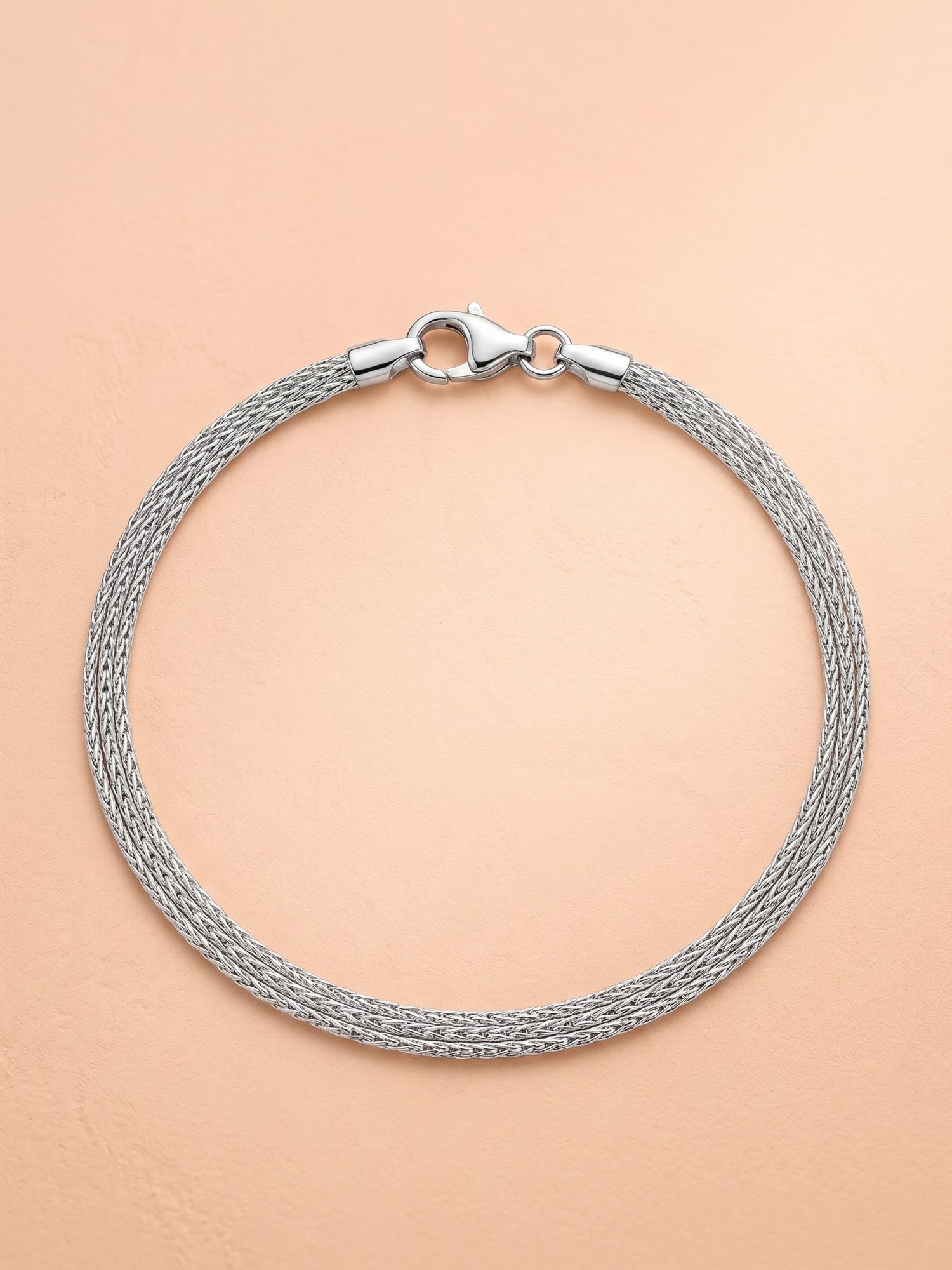 Silver Intricate Multi-Strand Mesh Bracelet