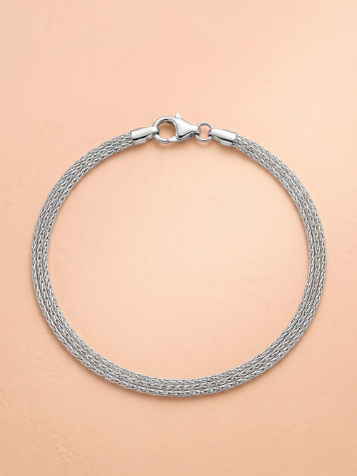 Silver Intricate Multi-Strand Mesh Bracelet
