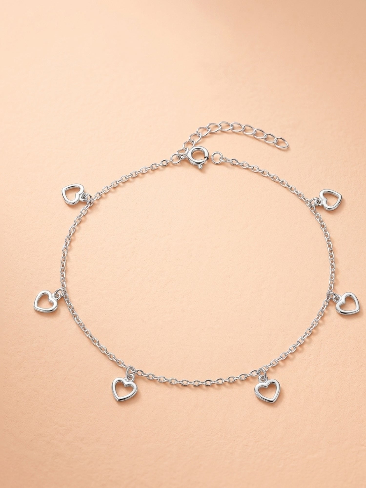 Whimsical Hearts Charm Anklet