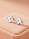 Celestial Clover Mother-of-Pearl & Cubic Zirconia Stud Earrings