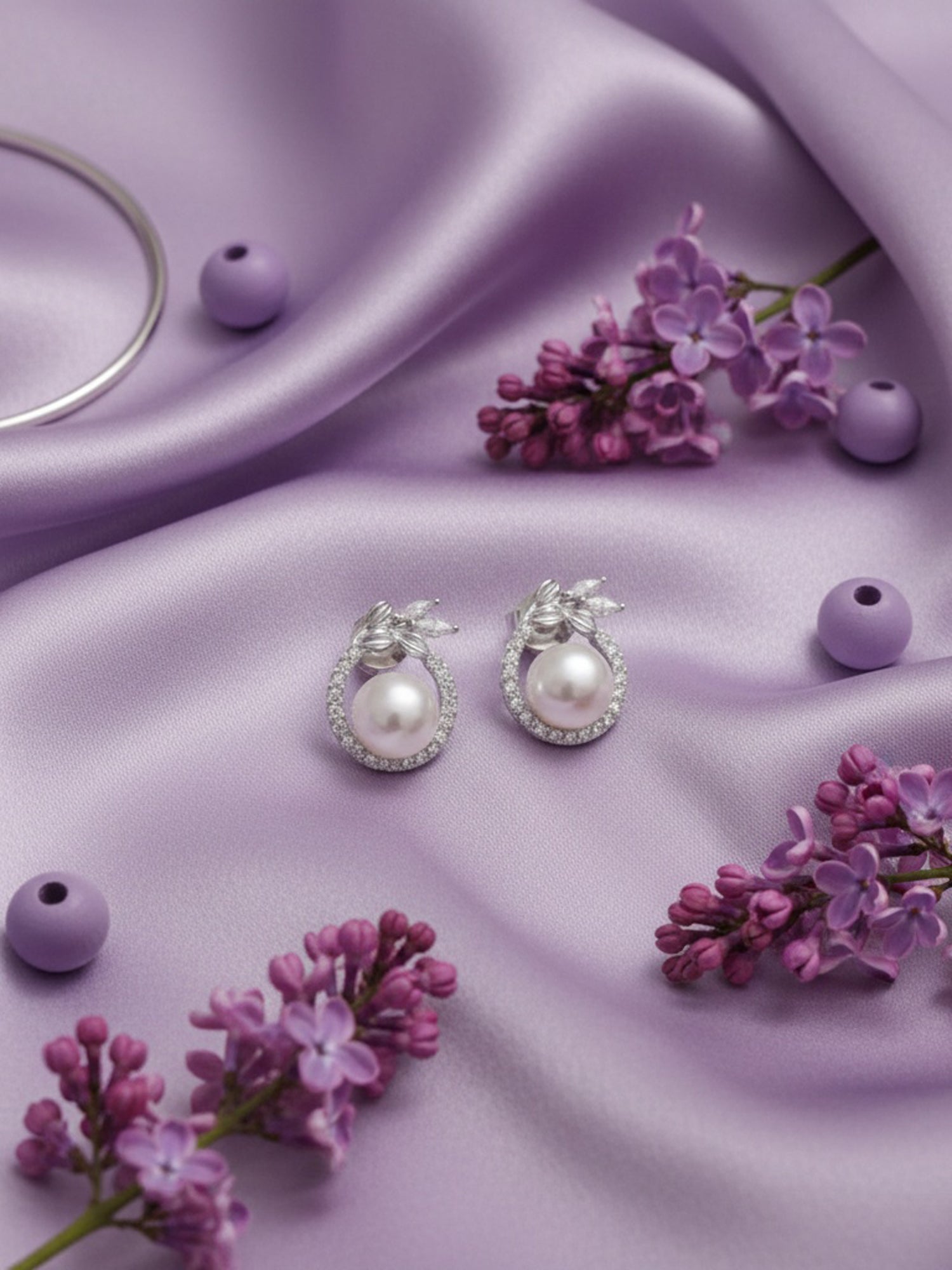 Blooming Pearl Halo Stud