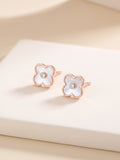 Blooming Clover Mother-of-Pearl & Diamond Stud Earrings