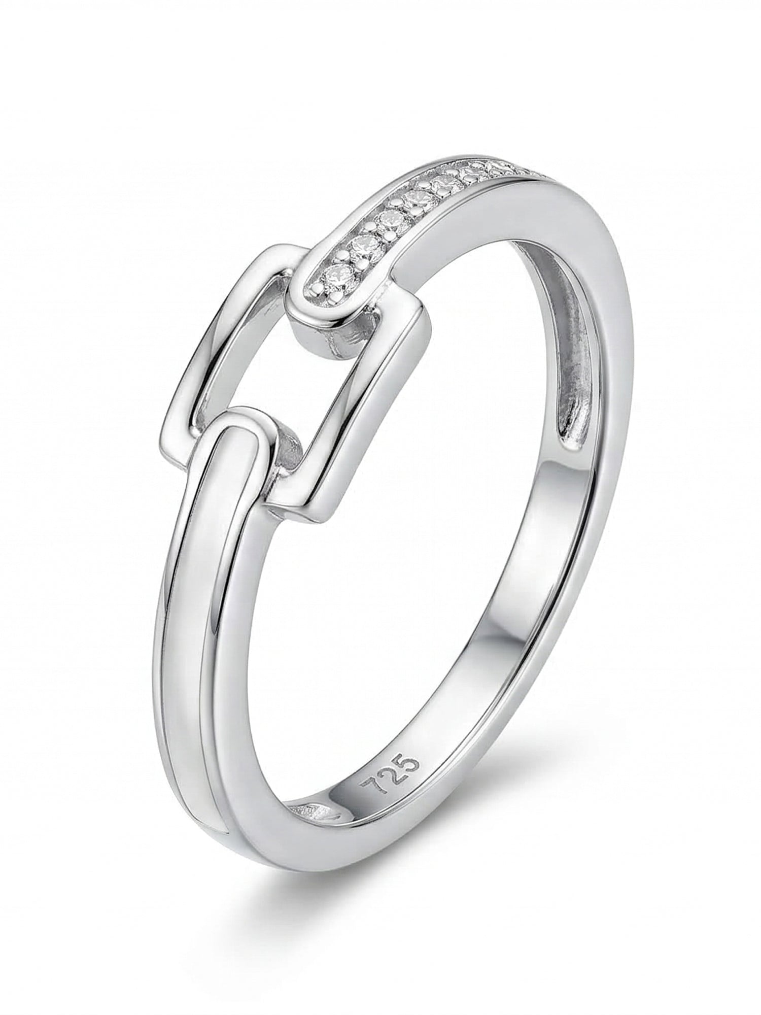 Linked Shimmer Statement Ring