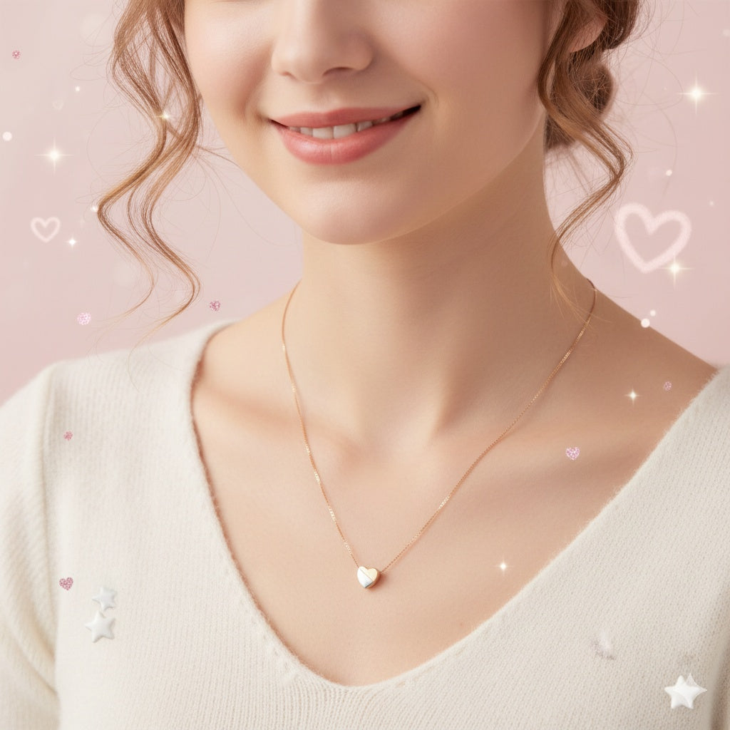 Dual Tone Floating Heart Pendant