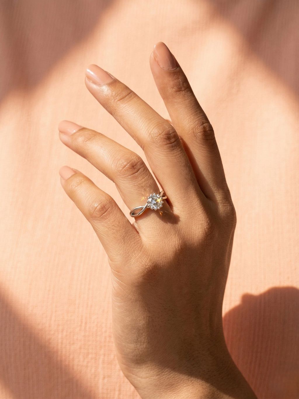 Infinity Halo Solitaire Ring